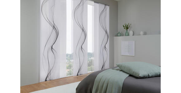 FLÄCHENVORHANG in Grau, Weiß halbtransparent - Weiß/Grau, Design, Textil (60/245cm) - Novel