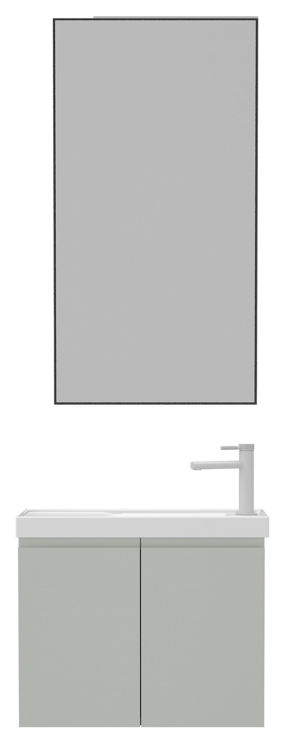 BADEZIMMER 3-teilig  in  - Kaschmir/Weiß Hochglanz, MODERN, Keramik/Holzwerkstoff (60/140/22cm) - MID.YOU
