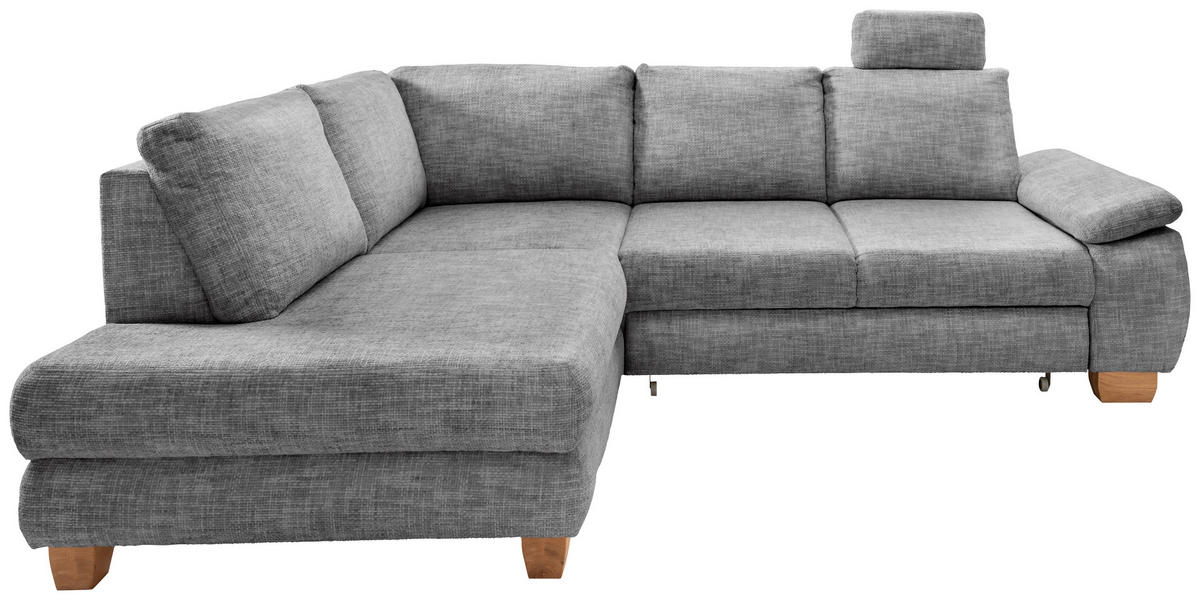 ECKSCHLAFSOFA in Struktur Silberfarben  - Wildeiche/Silberfarben, Modern, Holz/Textil (206/265cm) - Livetastic
