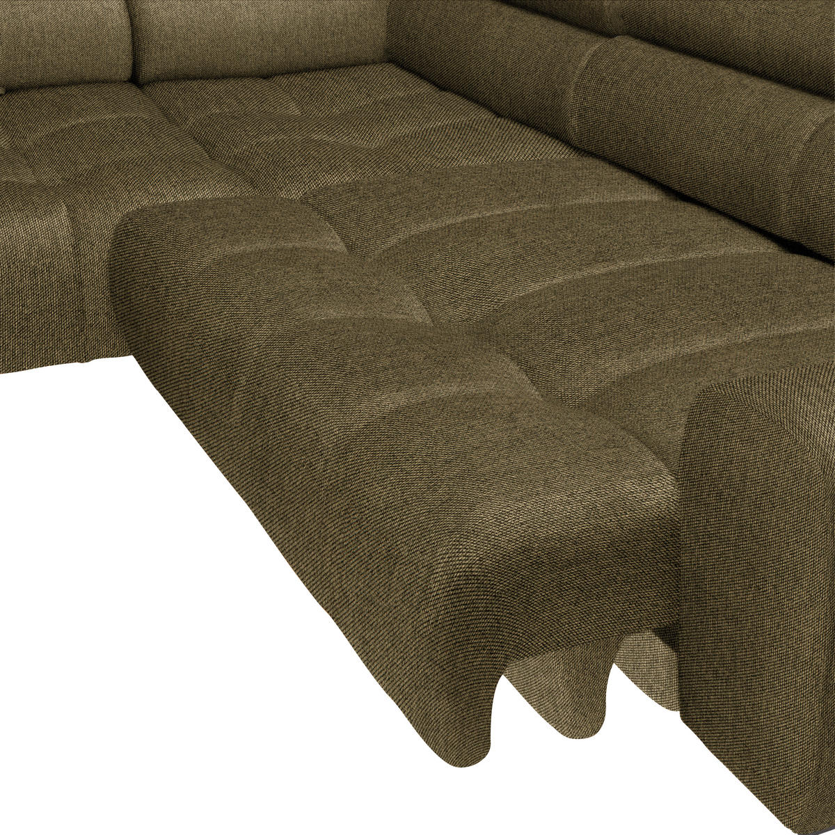 ECKSOFA in Webstoff Olivgrün  177/270 cm  - Schwarz/Olivgrün, Design, Textil/Metall (177/270cm) - Welnova
