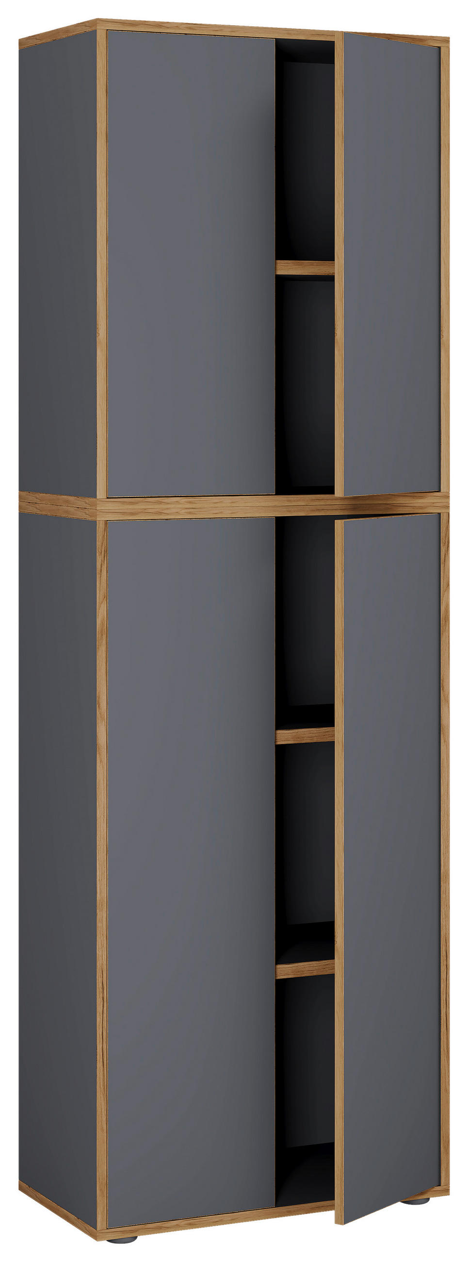 ORMAR ZA DOKUMENTE  antracit, hrast medunac  - hrast medunac/antracit, Design, drvni materijal (60/183cm) - P & B