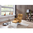 RELAXSESSEL in Leder Currygelb  - Currygelb/Edelstahlfarben, Design, Leder/Metall (70/124/85cm) - Cantus