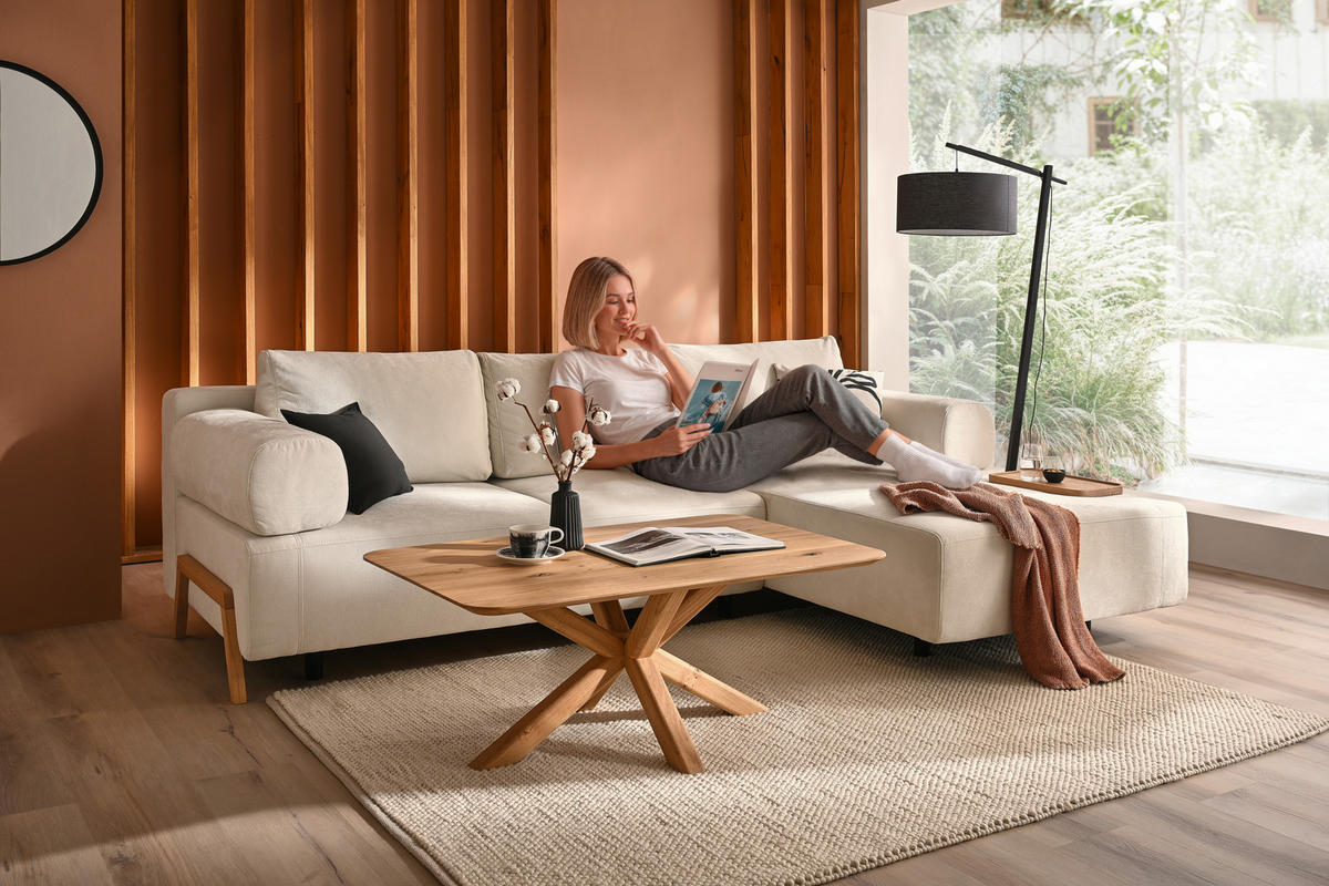 ROHOVÁ SEDAČKA, textil,  - přírodní barvy, Natur, dřevo/textil (287/183cm) - Niels Andersson