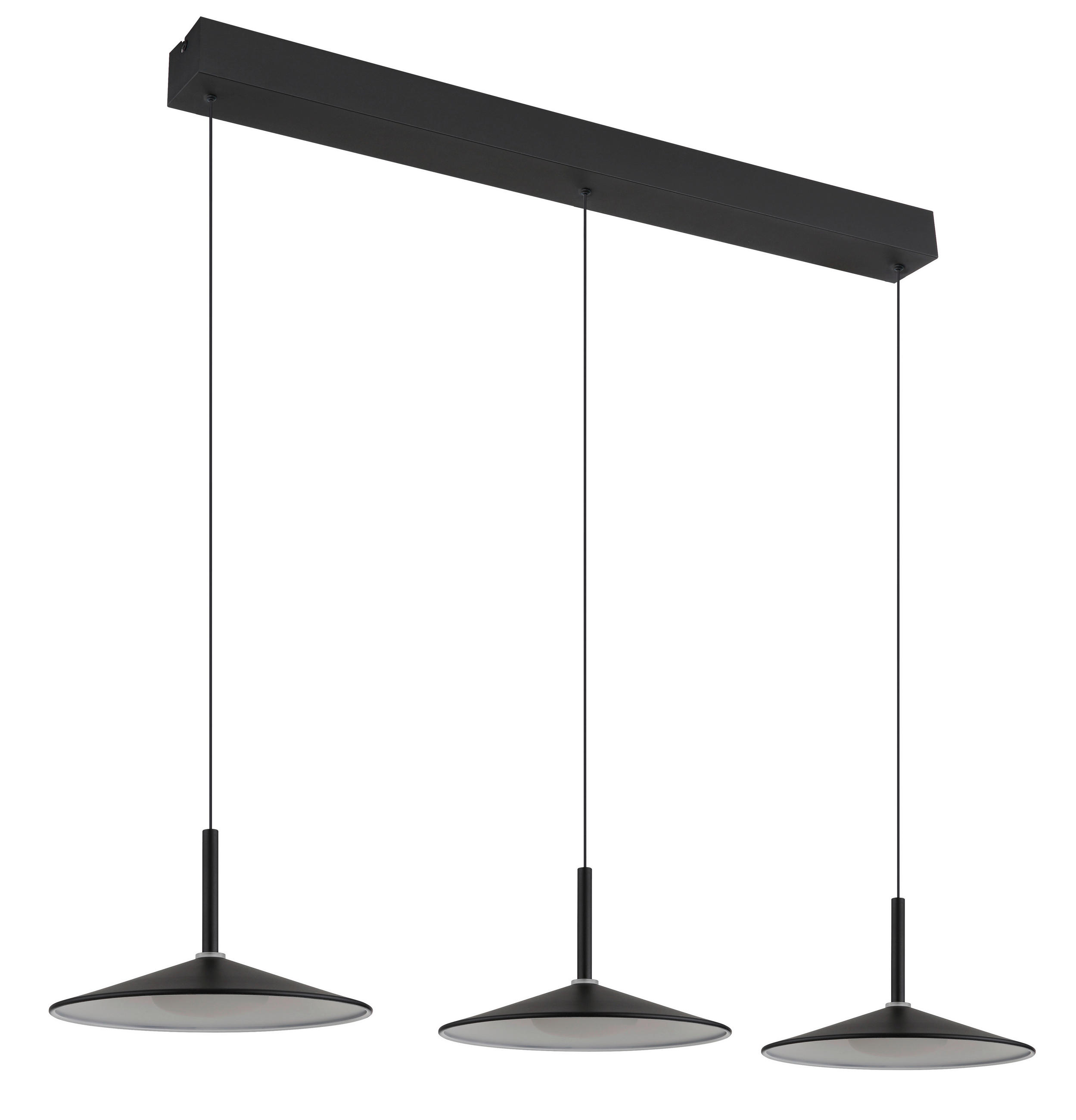 LED-HÄNGELEUCHTE LAMPONE 95/25/180 cm   - Schwarz/Weiß, Design, Kunststoff/Metall (95/25/180cm) - Globo