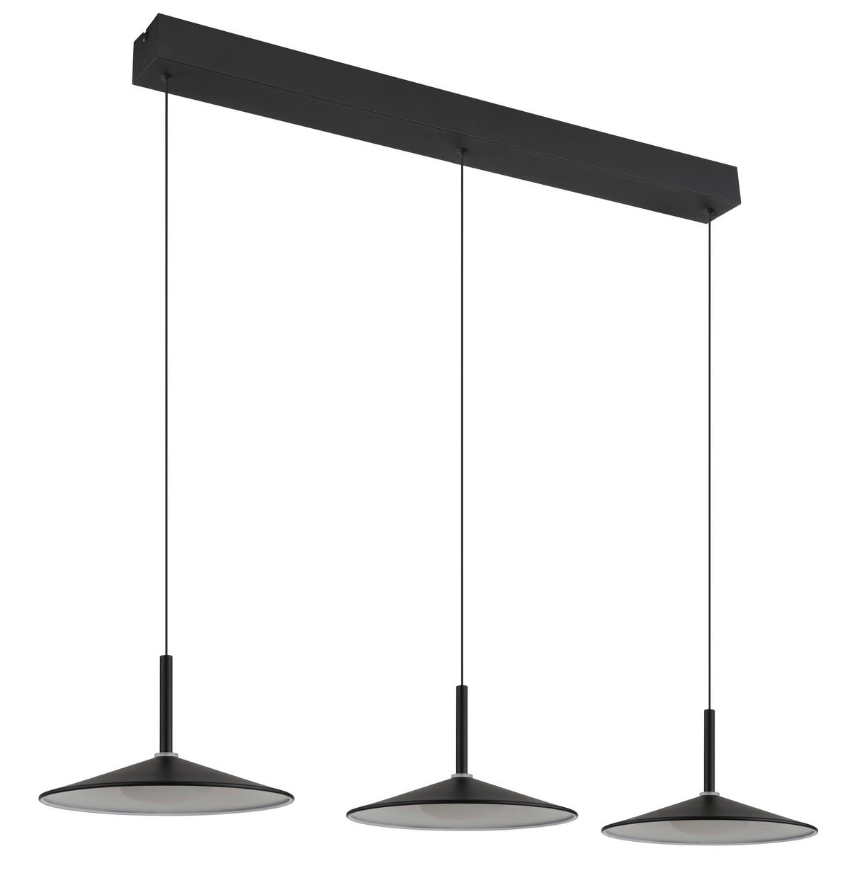 LED-HÄNGELEUCHTE LAMPONE 95/25/180 cm   - Schwarz/Weiß, Design, Kunststoff/Metall (95/25/180cm) - Globo