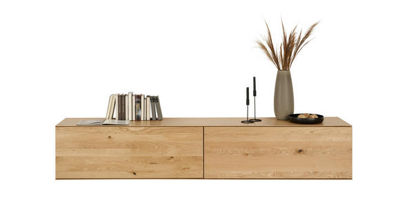 LOWBOARD  242/44/50 cm  Typenauswahl, Beimöbel erhältlich, hängend, in verschiedenen Holzdekoren erhältlich  - Eichefarben/Schwarz, Design, Holz/Holzwerkstoff (242/44/50cm) - Dieter Knoll