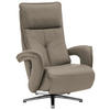 RELAXSESSEL in Leder Greige  - Chromfarben/Greige, Design, Leder/Metall (77/110/87cm) - Valdera