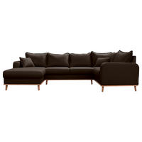 WOHNLANDSCHAFT Dunkelbraun  - Wengefarben/Dunkelbraun, Design, Holz/Textil (170/296/167cm) - Livetastic