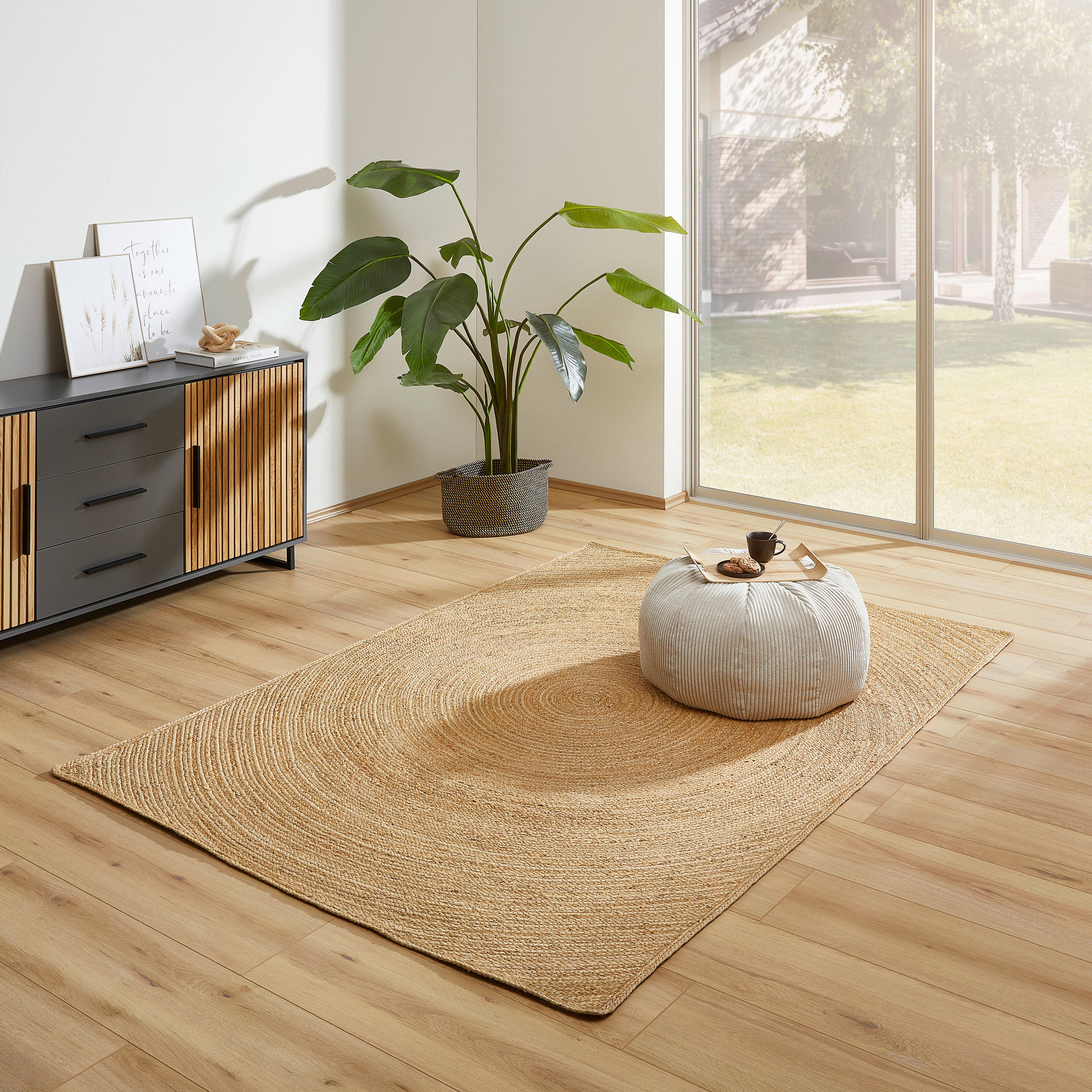 JUTETEPPICH 130/190 cm Circle Naturfarben  - Naturfarben, Natur, Textil (130/190cm) - Linea Natura