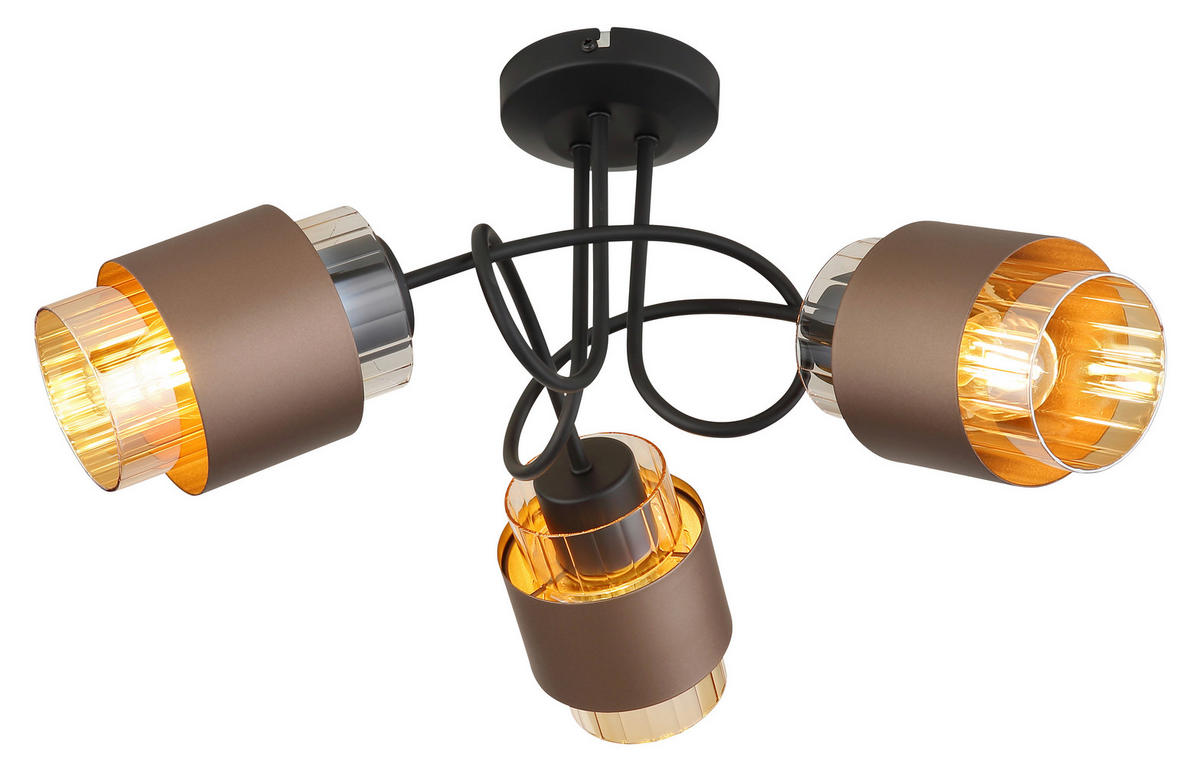 STRAHLER 50/26 cm   - Schwarz/Orange, Design, Glas/Metall (50/26cm)