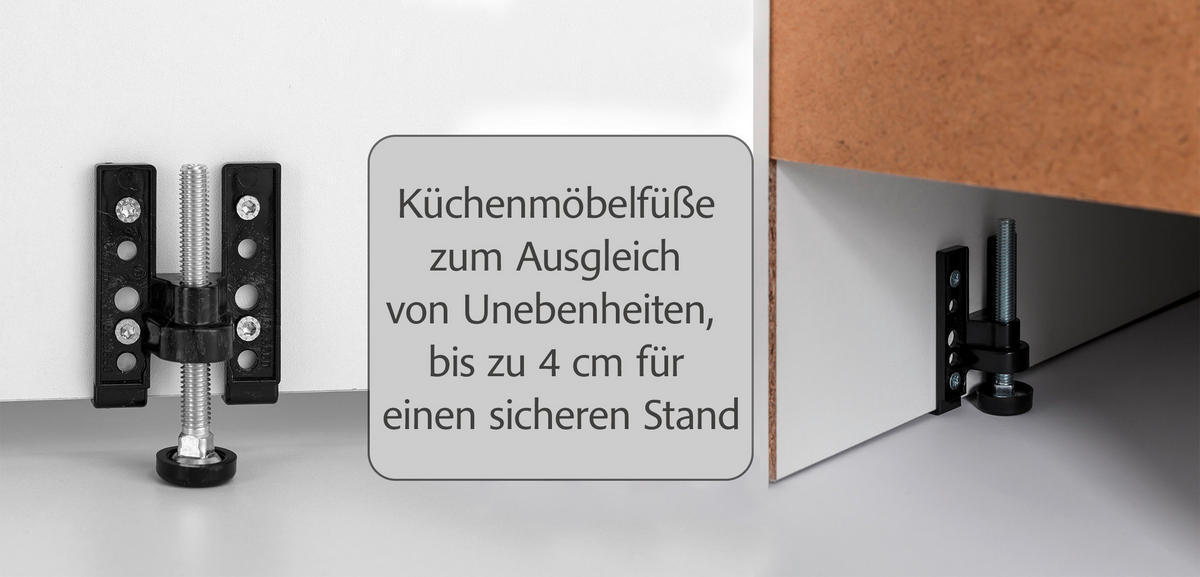 KÜCHENBLOCK 300 cm   in Graphitfarben, Eichefarben  - Eichefarben/Schwarz, Lifestyle, Holzwerkstoff/Metall (300cm) - Held