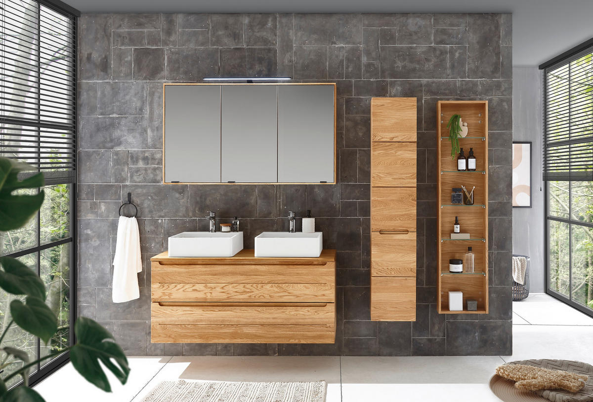WASCHBECKENUNTERSCHRANK 120/54/46 cm  - Eichefarben, KONVENTIONELL, Holz/Holzwerkstoff (120/54/46cm) - Linea Natura