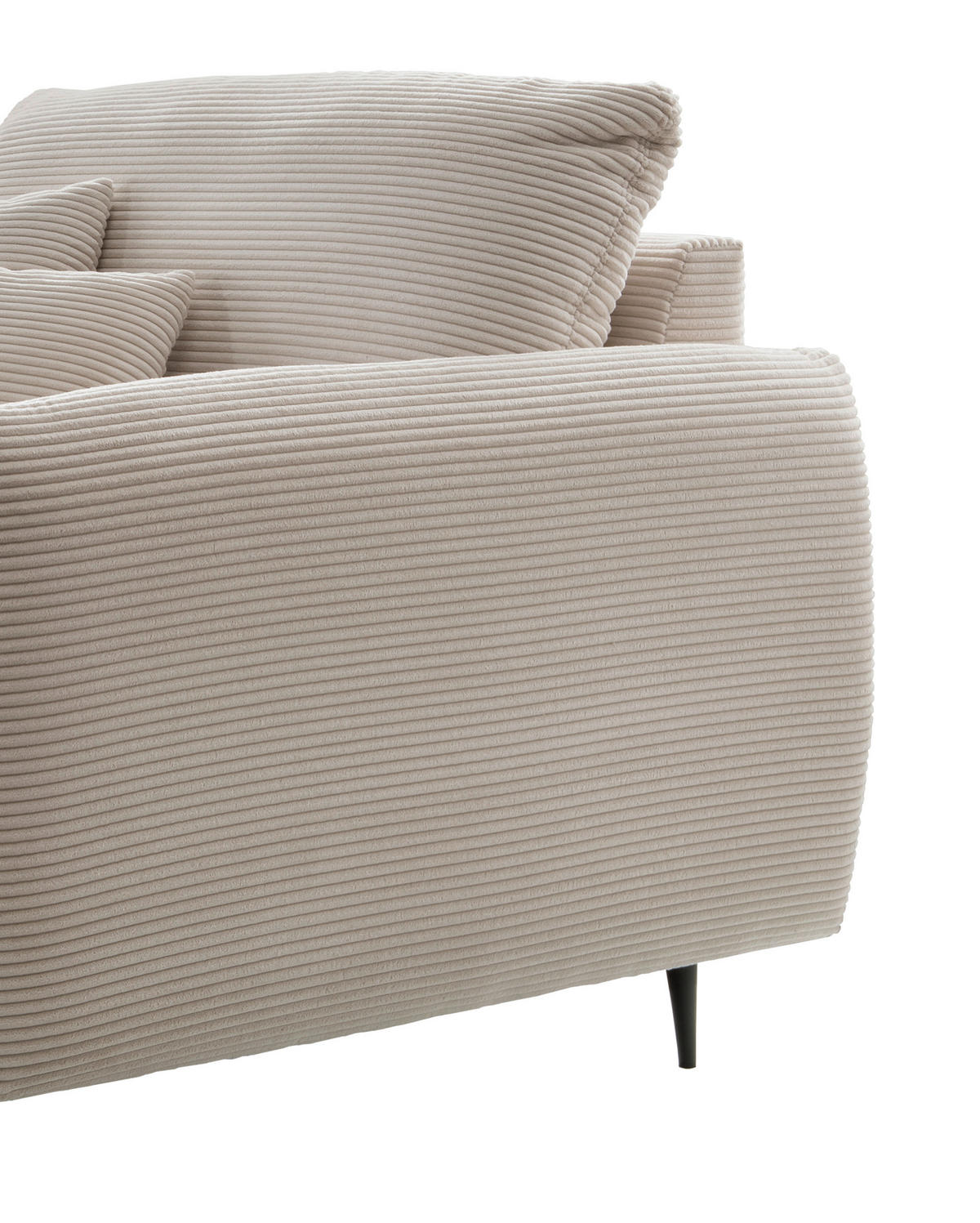 XXL-SESSEL Cord Beige    - Beige/Schwarz, Design, Textil/Metall (112/95/158cm) - Livetastic