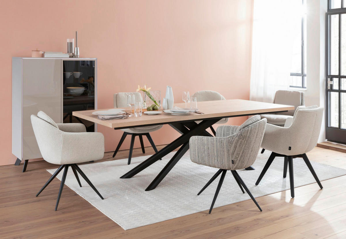 ESSTISCH in Holz 240/100/75 cm  - Eichefarben/Schwarz, Design, Holz (240/100/75cm) - Joop!