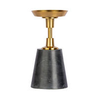 KERZENHALTER - Goldfarben/Schwarz, Trend, Stein/Metall (10/22/10cm) - Kayoom