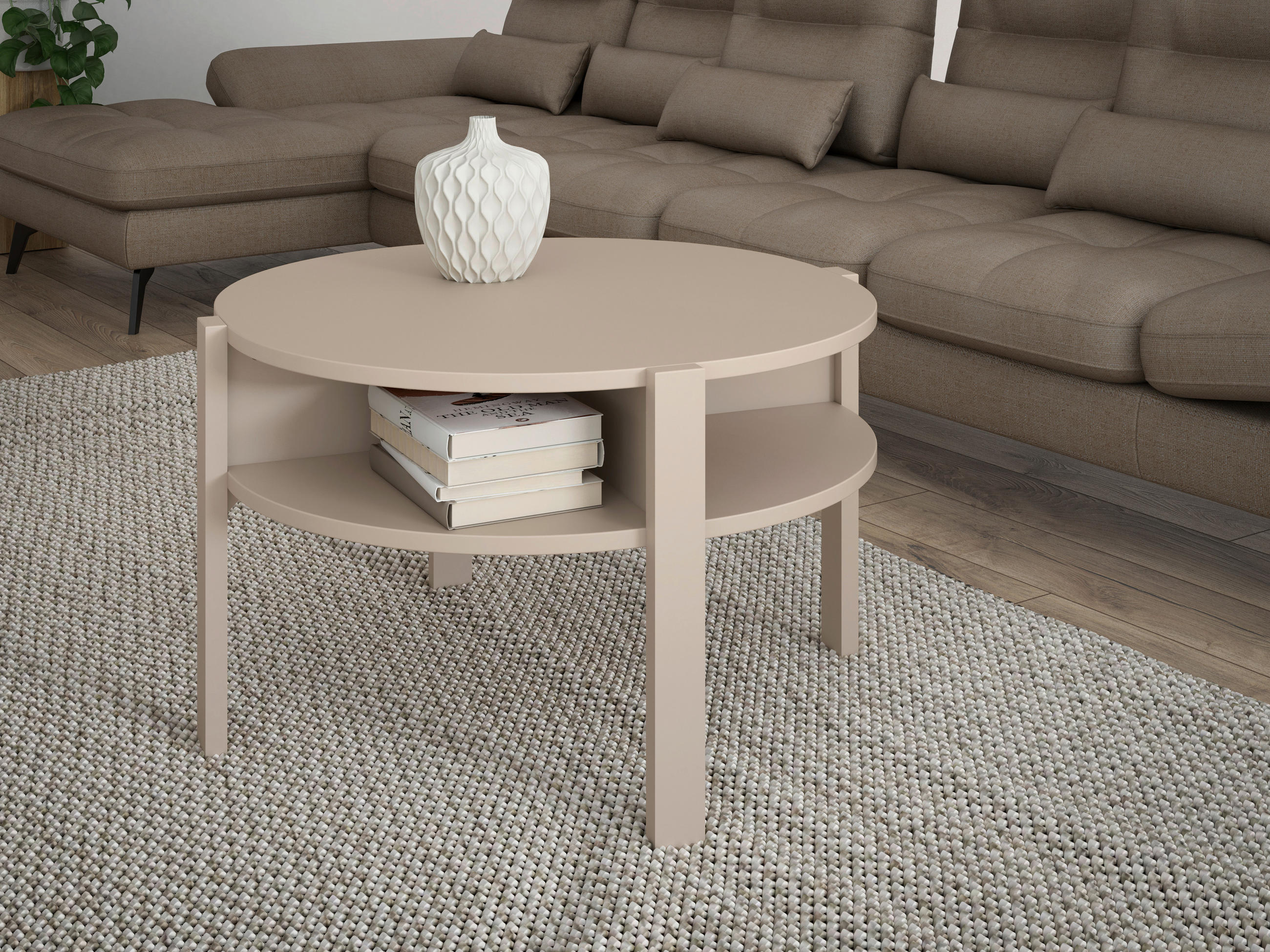 COUCHTISCH 74,4/74,4/45,5 cm rund Sandfarben  - Sandfarben, Design, Holzwerkstoff (74,4/74,4/45,5cm) - Carryhome