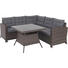 LOUNGEGARNITUR 10-teilig - Klar/Braun, Design, Glas/Kunststoff (189/197cm) - Ambia Garden LOUNGEGARNITUR 10-teilig - Klar/Braun, Design, Glas/Kunststoff (189/197cm) - Ambia Garden