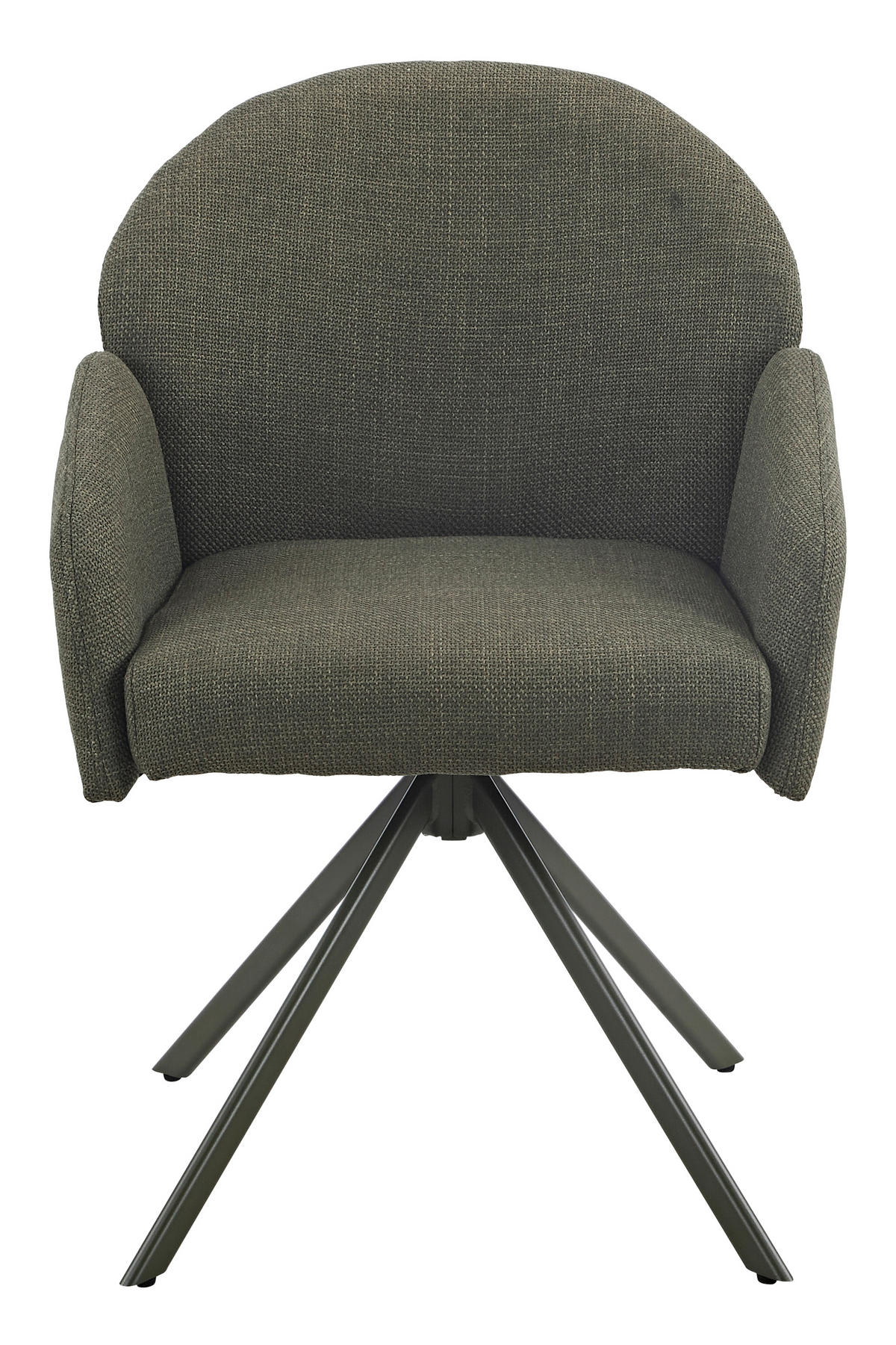 ARMLEHNSTUHL 2 Stück Sitzfläche 360° drehbar, inklusive Armlehnen, gepolsterte Armlehnen Webstoff  Grün  - Grün, MODERN, Textil/Metall (59/84/61cm) - Livetastic