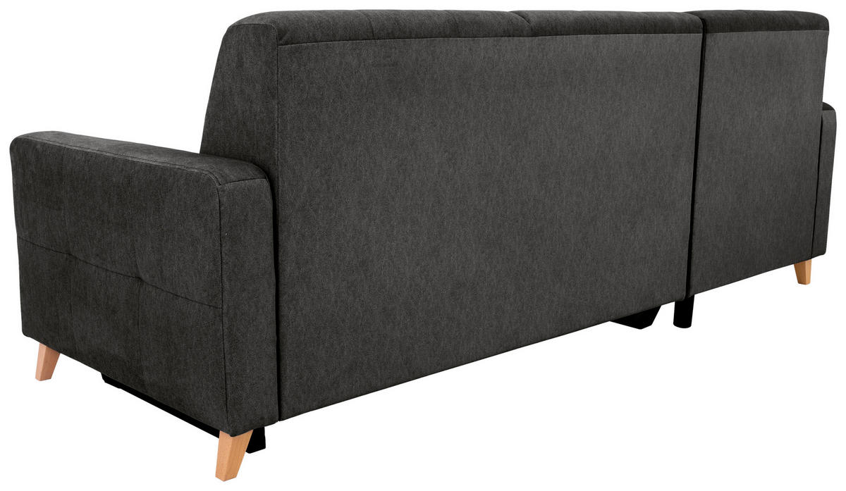 ECKSCHLAFSOFA in Grau Textil   - Kernbuche/Grau, Design, Textil (223/161cm) - MID.YOU