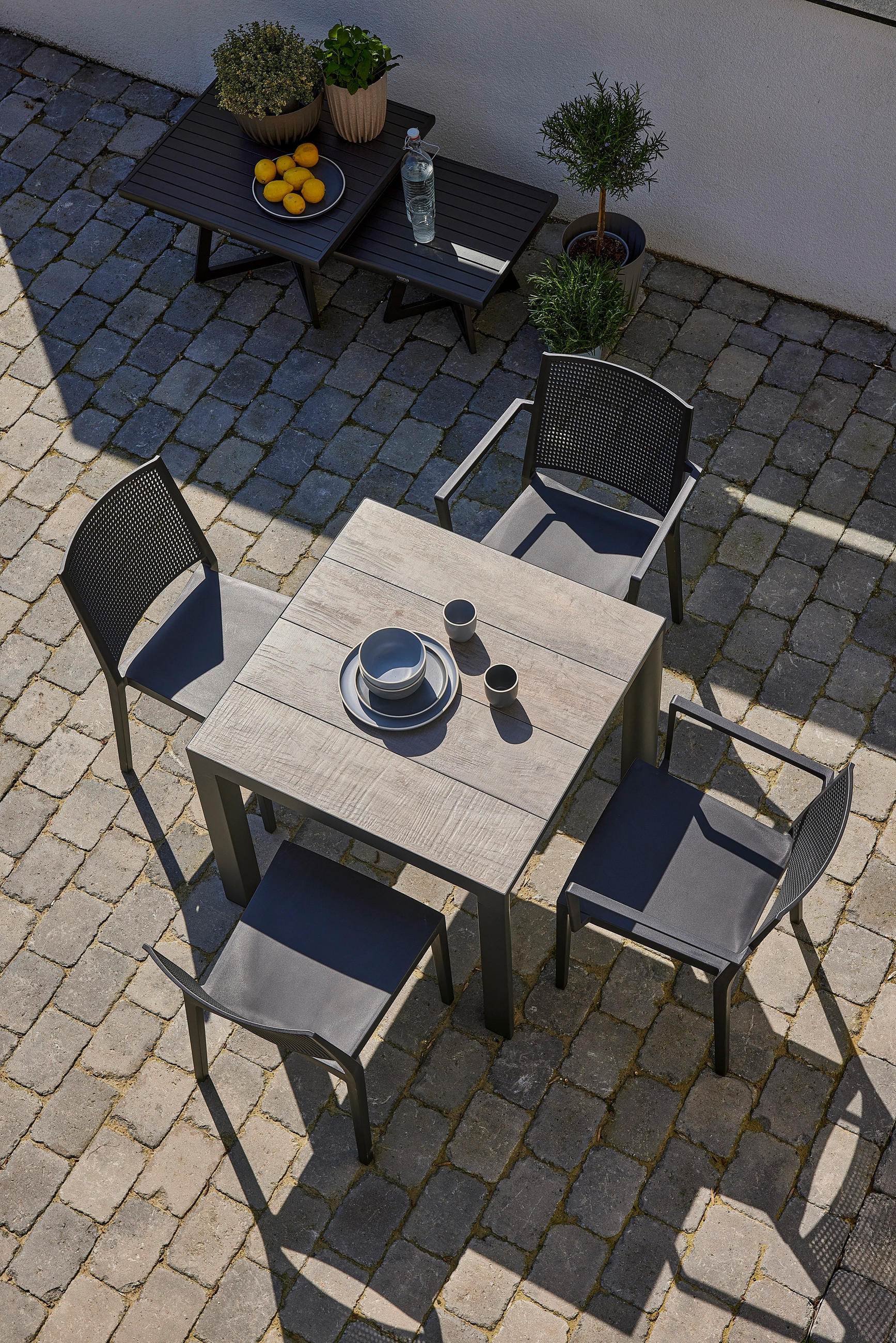 GARTENSESSEL-SET Anthrazit  - Anthrazit, Basics, Kunststoff (46/80/56cm) - Siena Garden