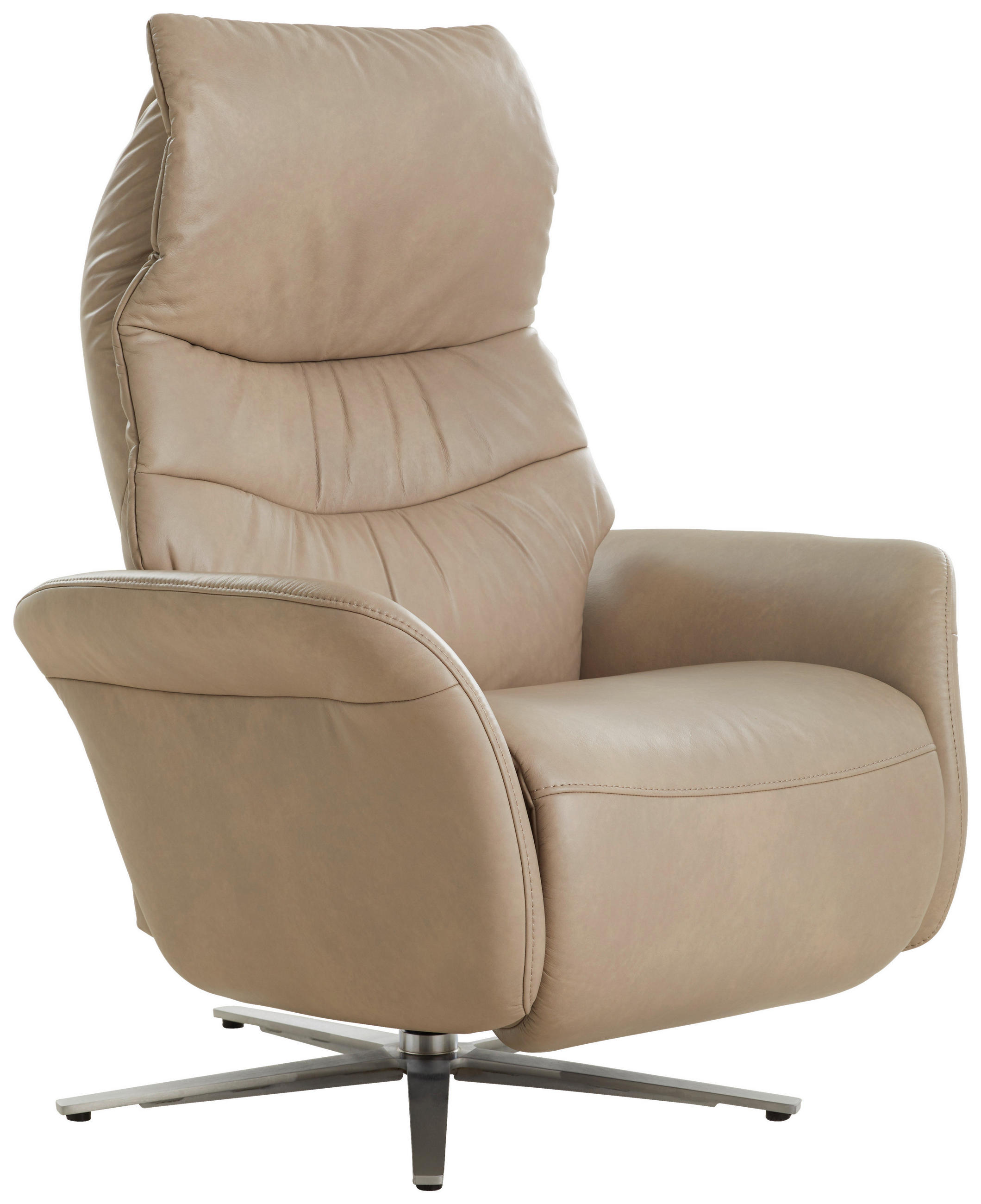 RELAXSESSEL Echtleder Relaxfunktion, Fußteilverstellung    - Creme, Design, Leder/Metall (78/111/85cm) - Himolla Komfortklass