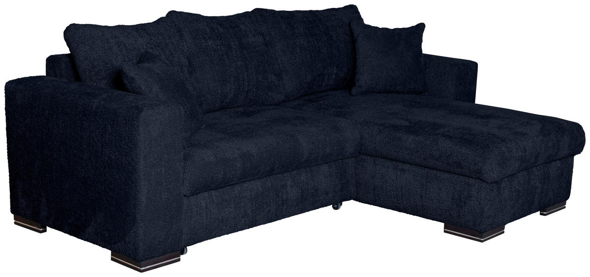 ECKSOFA Dunkelblau Webstoff  - Braun/Dunkelblau, KONVENTIONELL, Holz/Textil (170/235cm) - Carryhome