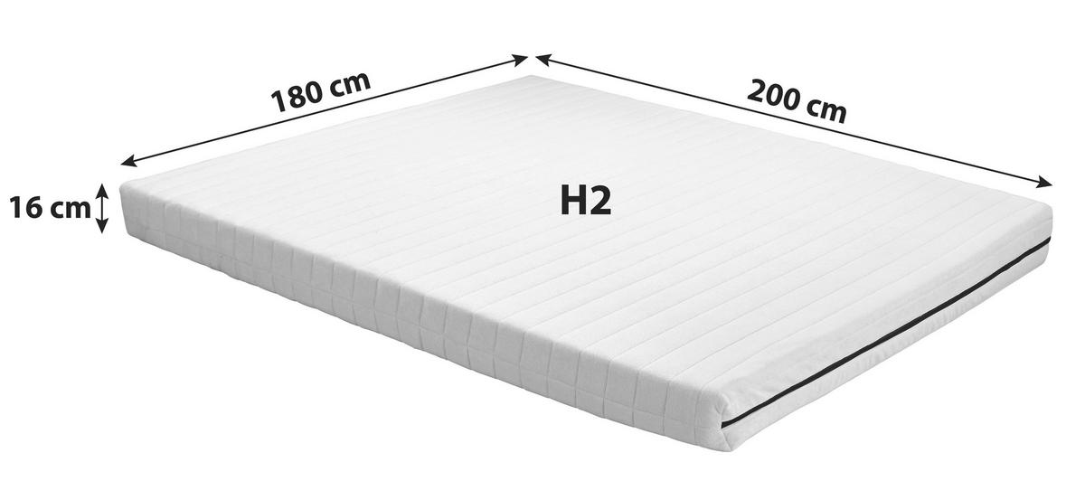 ALLERGIKERMATRATZE ALLERGIKER PLUS 180/200 cm Höhe ca. 16 cm  - Weiß, Textil (180/200cm) - Primatex