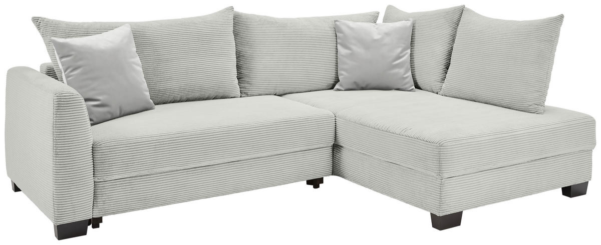 ECKSOFA in Cord Naturfarben  - Schwarz/Naturfarben, Konventionell, Holz/Textil (267/181cm) - Carryhome