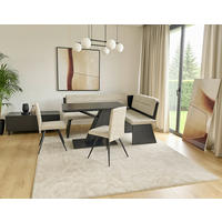 ECKBANKGRUPPE in Textil, Holzwerkstoff Anthrazit, Sandfarben  - Sandfarben/Anthrazit, MODERN, Holz/Holzwerkstoff (180/140cm) - Cantus