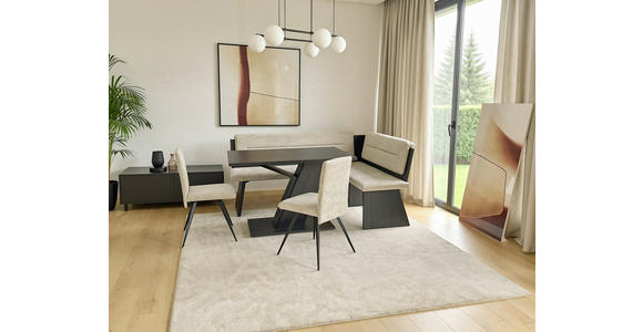 ECKBANKGRUPPE in Textil, Holzwerkstoff Anthrazit, Sandfarben  - Sandfarben/Anthrazit, MODERN, Holz/Holzwerkstoff (180/140cm) - Cantus