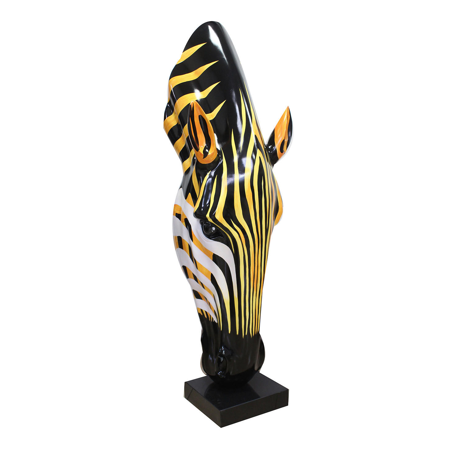 XXXLutz Skulptur Zebrakopf Mehrfarbig 19x50x17 cm