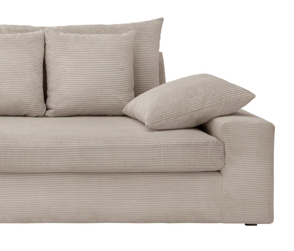 VIERSITZER-SOFA in Cord Beige  - Beige/Schwarz, Modern, Kunststoff/Textil (308/80/140cm) - Livetastic