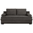 SCHLAFSOFA  mit Liegefunktion, Schlafen auf Sitzhöhe, Rücken echt Struktur Schwarz  - Schwarz, KONVENTIONELL, Kunststoff/Textil (195/93/83cm) - Carryhome