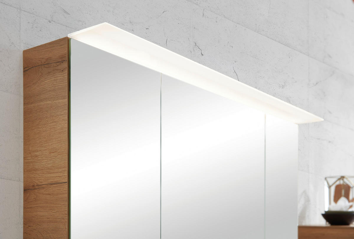 OMARA Z OGLEDALOM 120,4/70/17 cm  - barve hrasta, Konvencionalno, steklo/leseni material (120,4/70/17cm) - Sadena