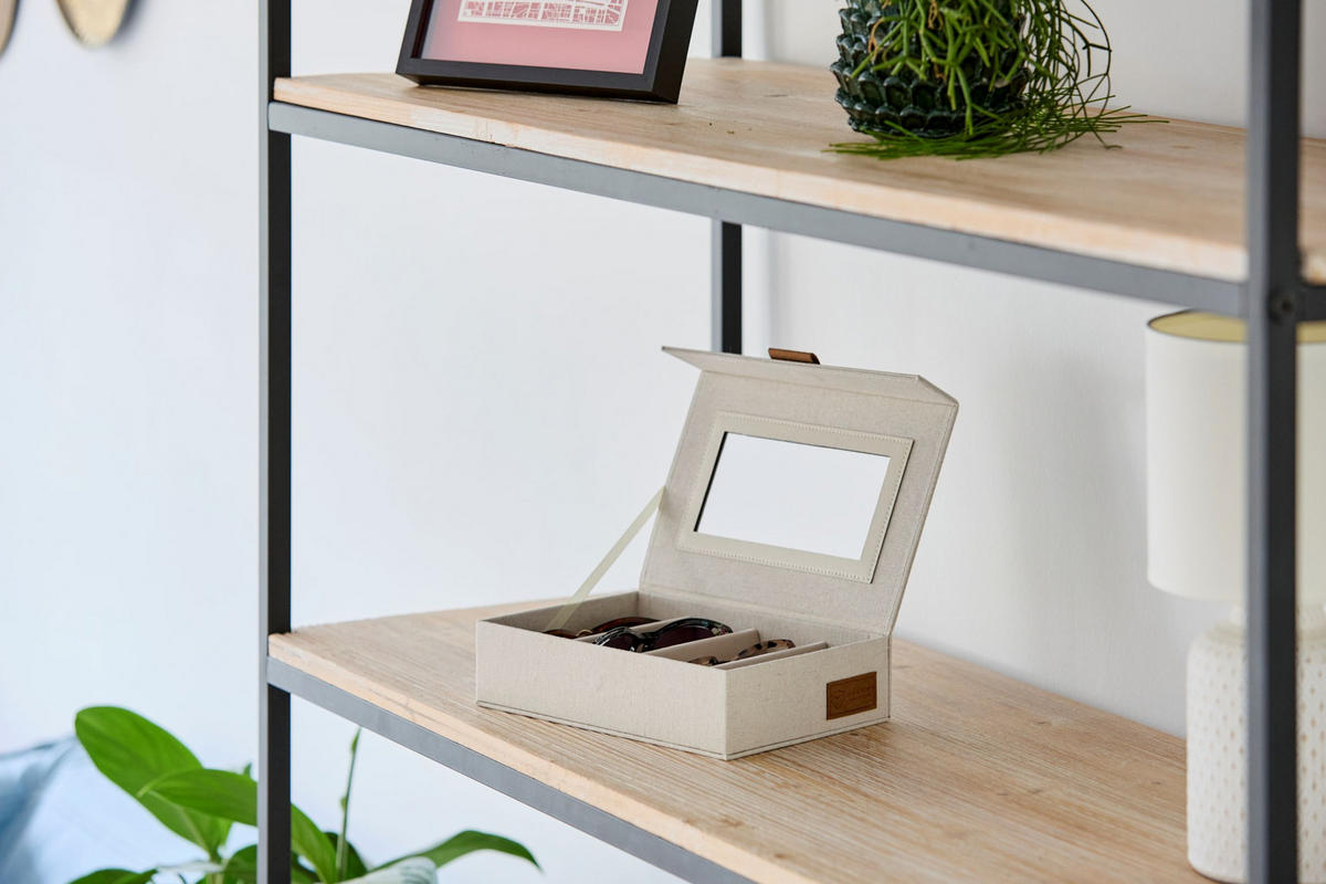 BRILLENBOX - Beige, Basics, Karton/Textil (24/16/6cm) - Store It