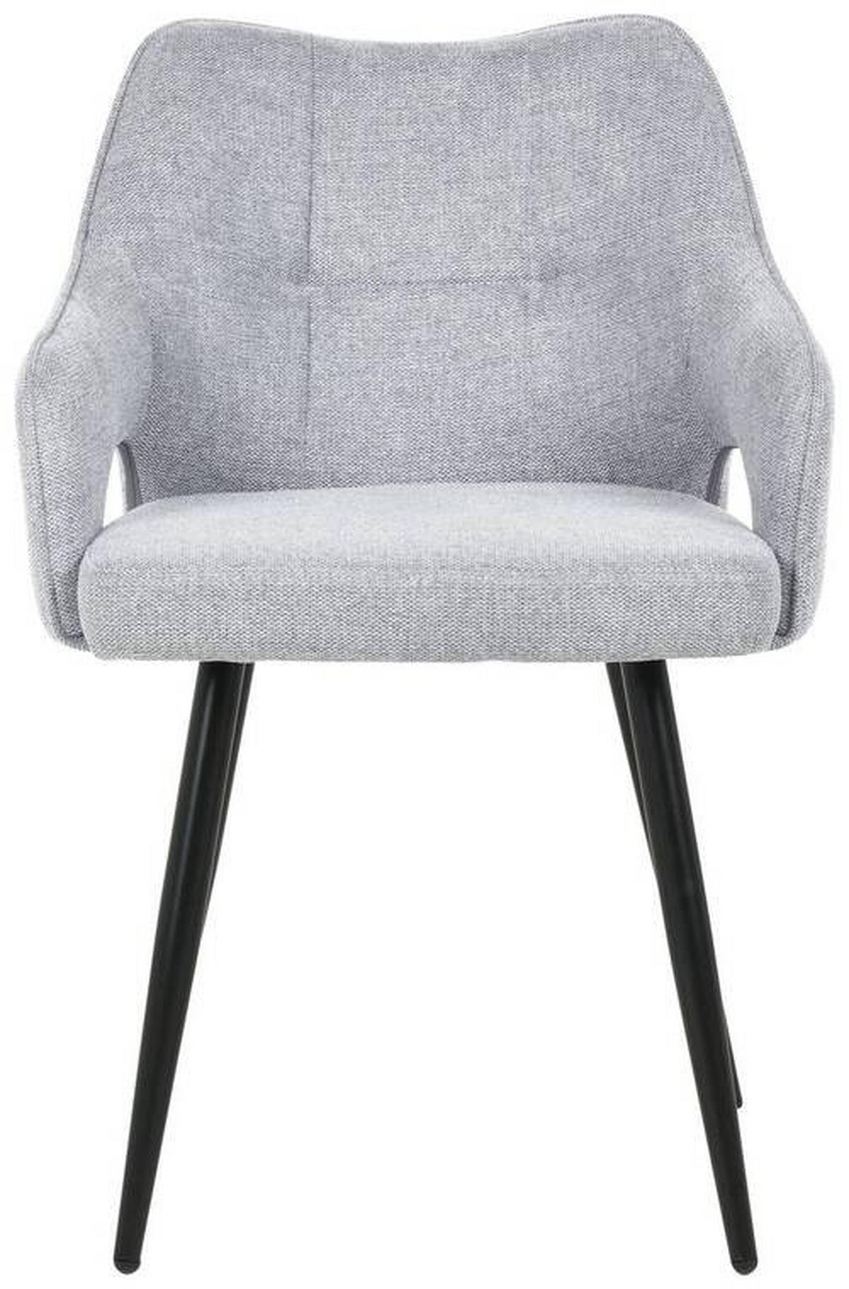 ŽIDLE S PODRUČKAMI, železo, tkaná látka, světle šedá - černá/světle šedá, Moderní, kov/dřevo (60,5/81,5/55,5cm) - MID.YOU