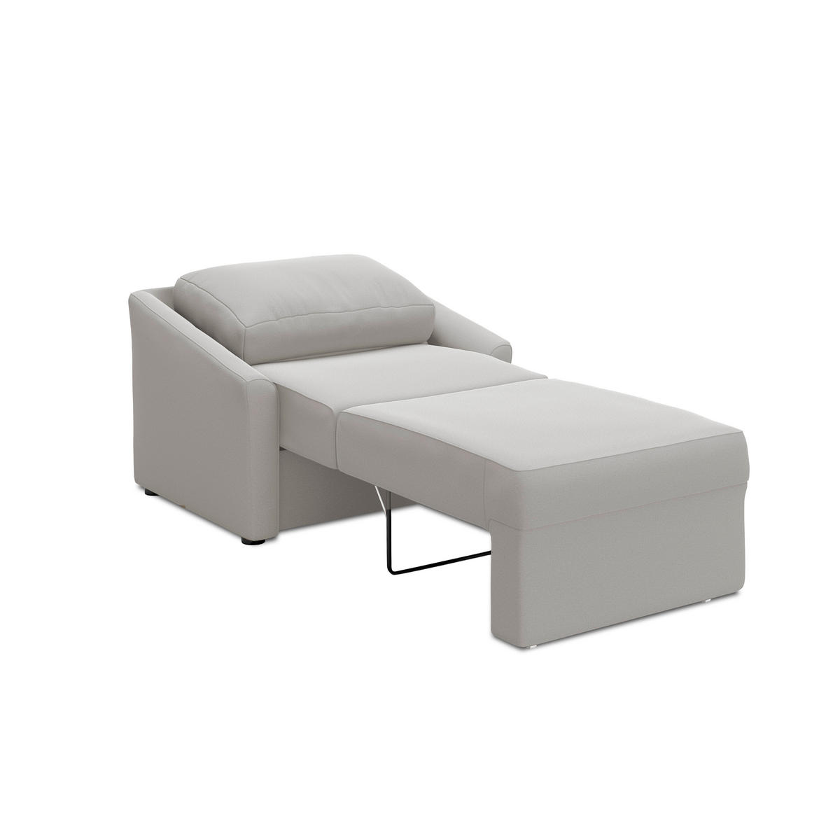 SCHLAFSESSEL RELAX BOX Mikrofaser Silberfarben Liegefunktion Rücken echt  - Silberfarben/Schwarz, Basics, Kunststoff/Textil (108/86/96cm) - MID.YOU