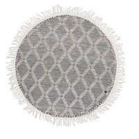 HANDWEBTEPPICH 140/140 cm Colored Macrame one Grau, Weiß  - Weiß/Grau, KONVENTIONELL, Textil (140/140cm) - Tom Tailor