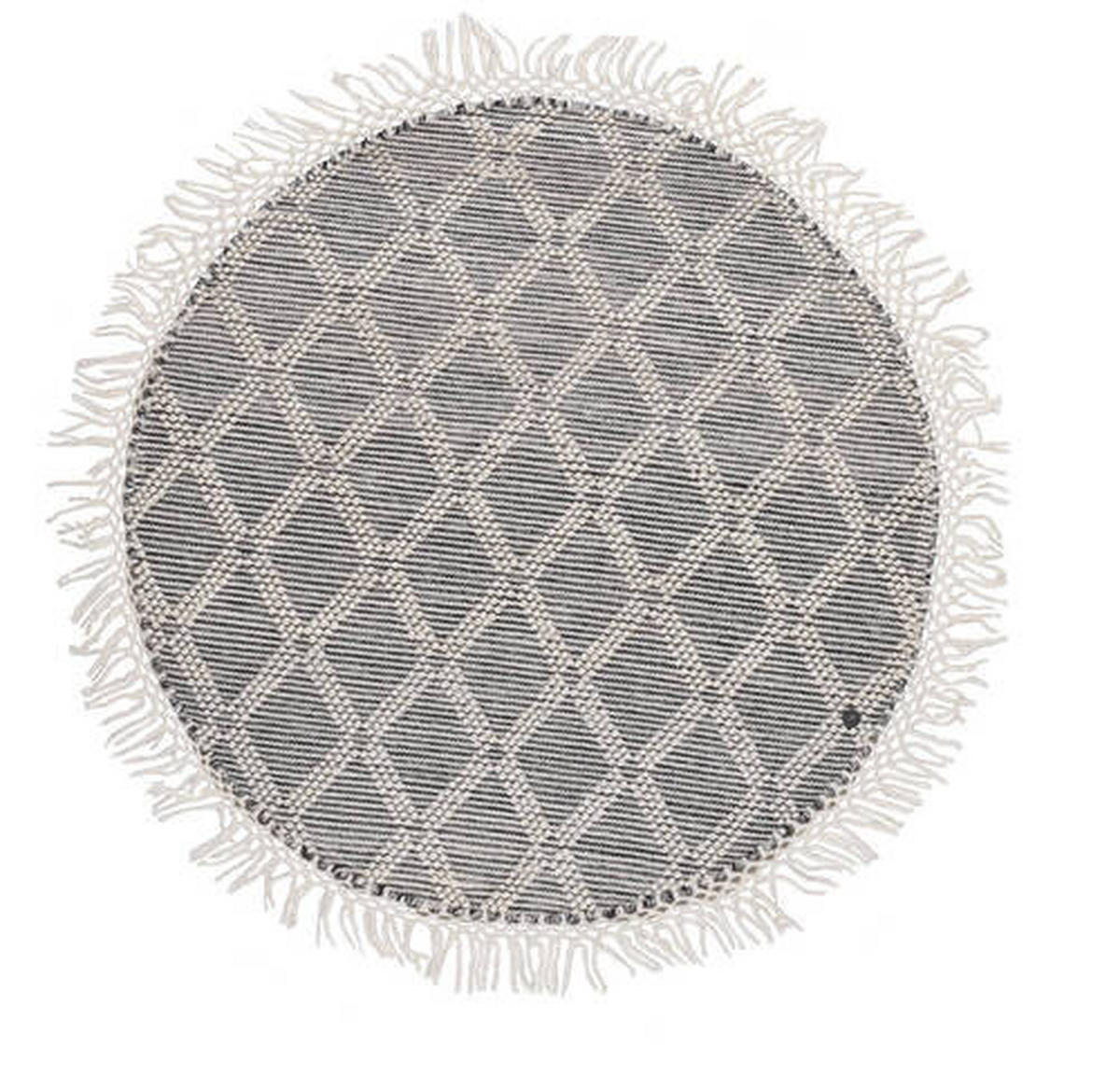 HANDWEBTEPPICH 140/140 cm Colored Macrame one Grau, Weiß  - Weiß/Grau, KONVENTIONELL, Textil (140/140cm) - Tom Tailor