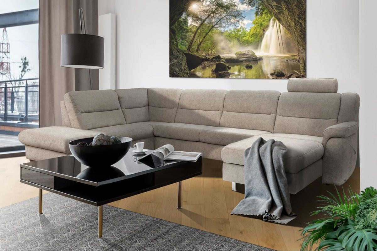ÜLŐGARNITÚRA textil világosszürke  - világosszürke, Konventionell, műanyag/textil (234/337/165cm) - Himolla