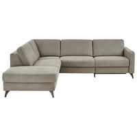 ECKSOFA Dieter Knoll Beigebraun Mikrofaser  - Beigebraun/Schwarz, Design, Textil/Metall (238/269cm) - Dieter Knoll
