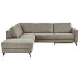 ECKSOFA Dieter Knoll Beigebraun Mikrofaser  - Beigebraun/Schwarz, Design, Textil/Metall (238/269cm) - Dieter Knoll