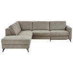 ECKSOFA Dieter Knoll Beigebraun Mikrofaser  - Beigebraun/Schwarz, Design, Textil/Metall (238/269cm) - Dieter Knoll