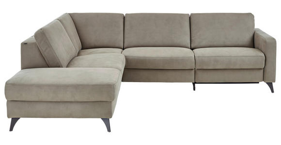 ECKSOFA Dieter Knoll Beigebraun Mikrofaser  - Beigebraun/Schwarz, Design, Textil/Metall (238/269cm) - Dieter Knoll