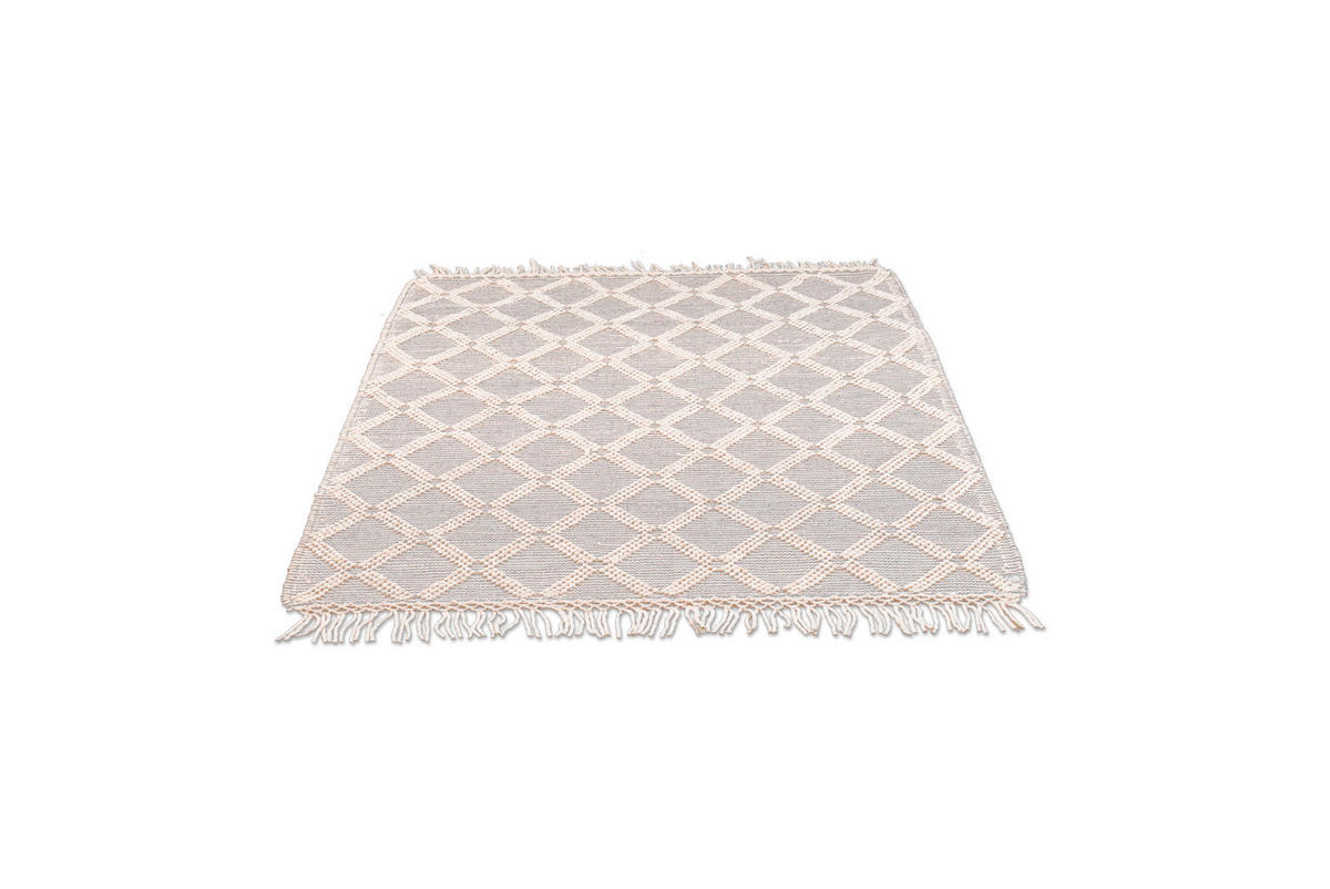 HANDWEBTEPPICH 190/290 cm Colored Macrame one Grau, Weiß  - Weiß/Grau, KONVENTIONELL, Textil (190/290cm) - Tom Tailor