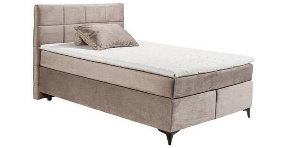 BOXSPRINGBETT 140/200 cm  in Creme  - Creme/Schwarz, Design, Holzwerkstoff/Kunststoff (140/200cm) - Xora