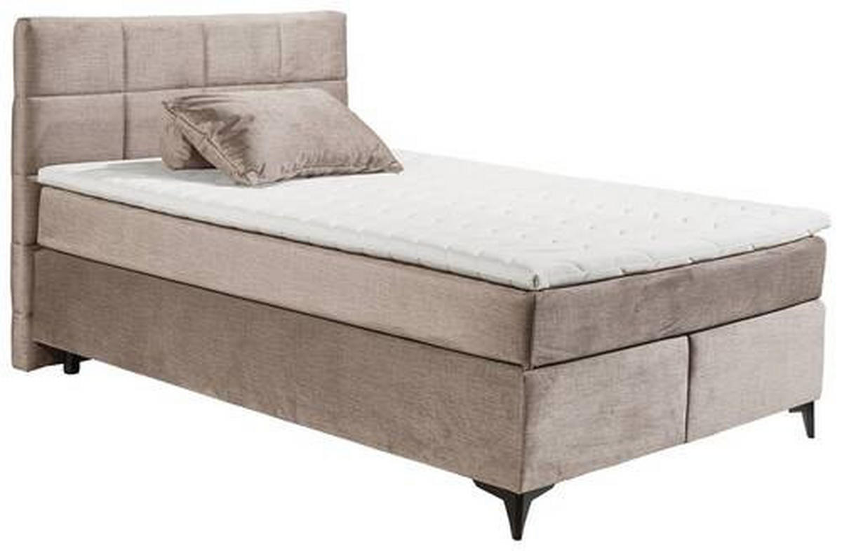 BOXSPRINGBETT 140/200 cm  in Creme  - Creme/Schwarz, Design, Holzwerkstoff/Kunststoff (140/200cm) - Xora