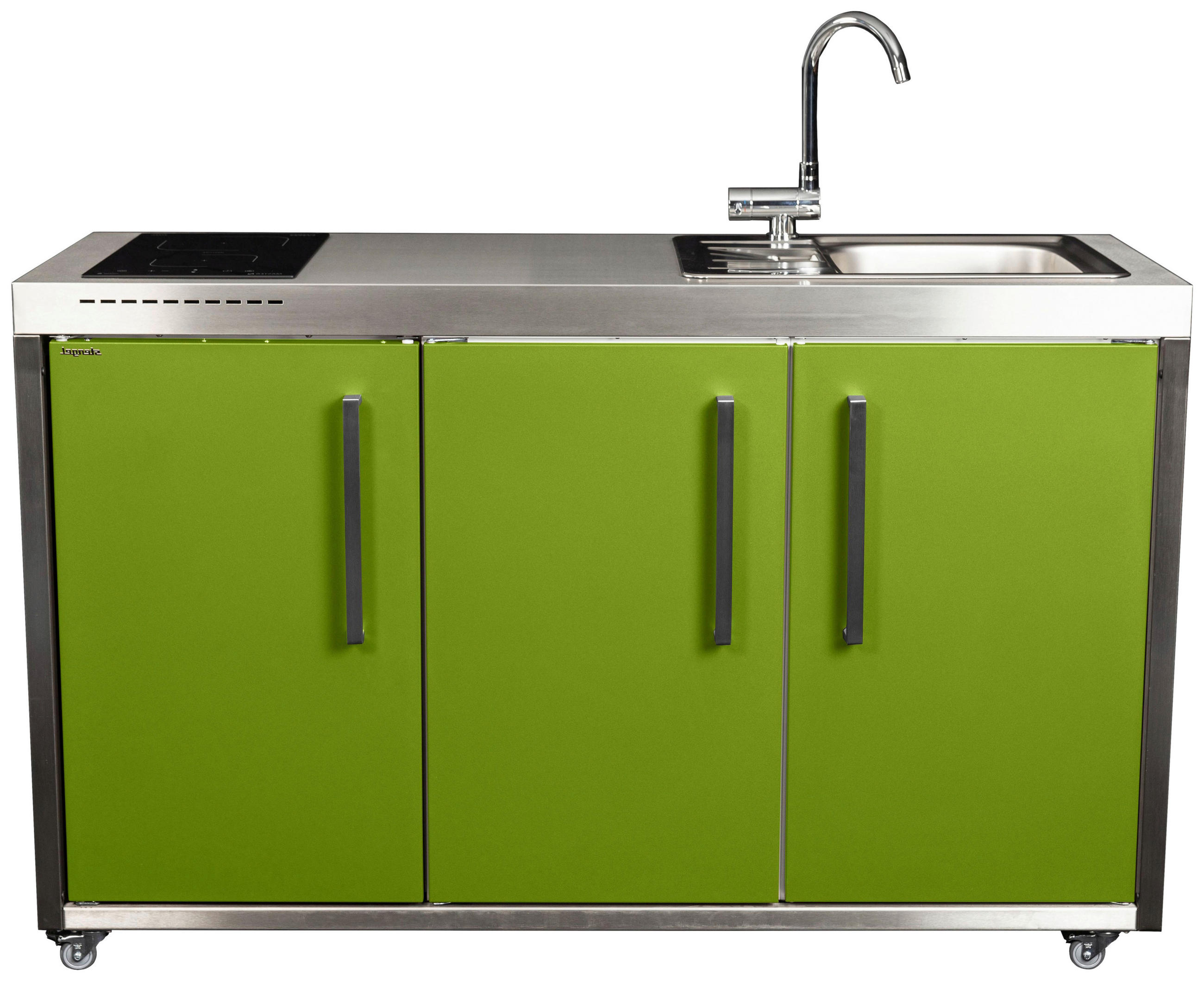 OUTDOORKÜCHE  - Edelstahlfarben/Grün, Basics, Metall (157/98/62cm)
