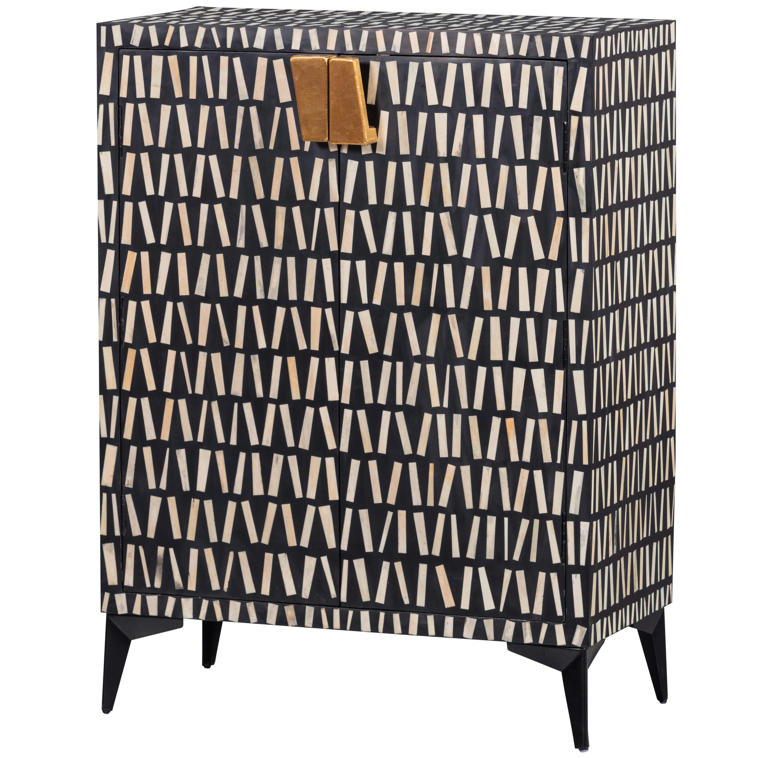 KOMMODE Menne  in 81/108/43 cm  - Goldfarben/Schwarz, Design, Holz/Metall (81/108/43cm) - Livetastic