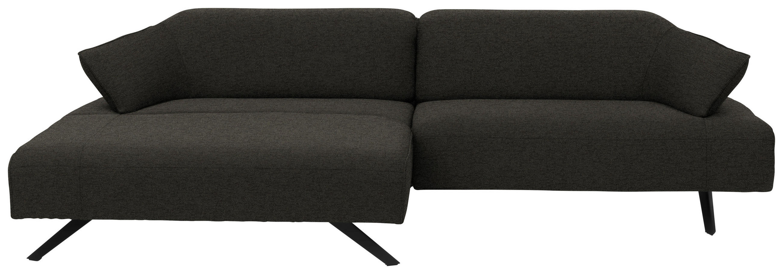 ECKSOFA  in Struktur Graubraun  165/276 cm  - Anthrazit/Graubraun, Design, Textil/Metall (165/276cm) - Himolla